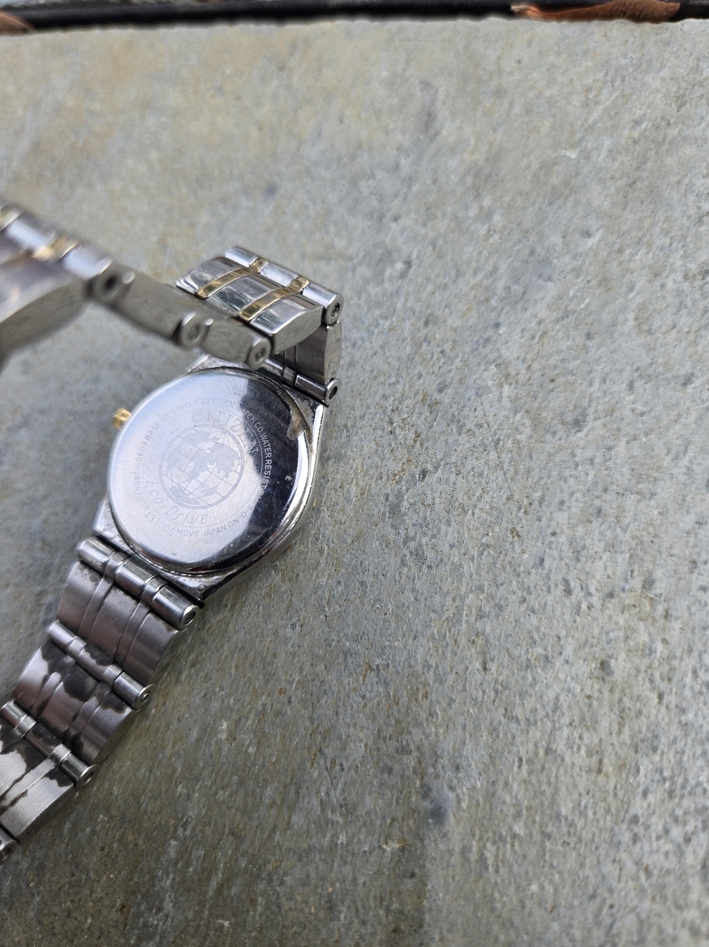 Citizen Eco Drive Two-Tone Silver and Gold Bracelet Watch with Black Dial - Picture 2 of 7